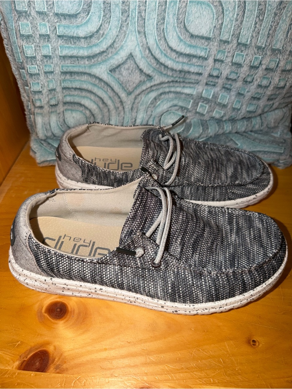 Hey Dude Women's Charcoal Knit Slip-On Shoes